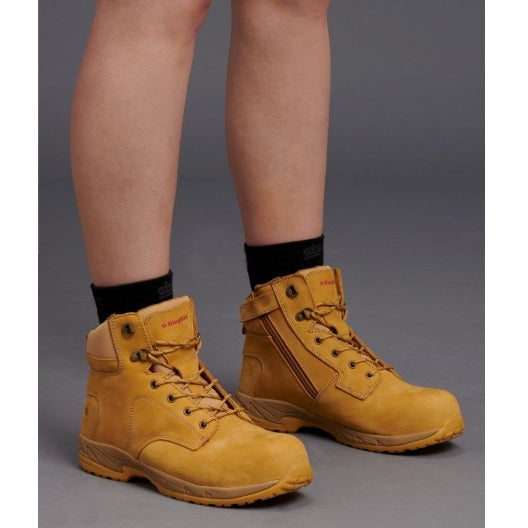KingGee K27380 Tradie Ladies Wheat Side Zip Composite Safety Boot