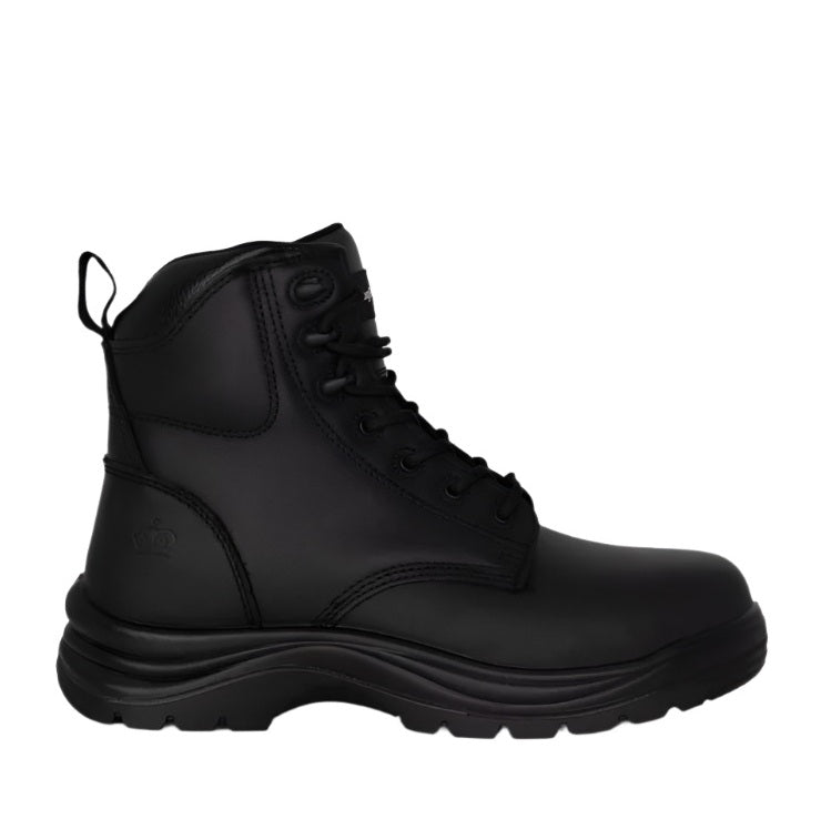 Black boot on a white background
