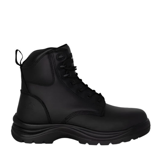 Black boot on a white background