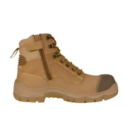 KingGee K27980 Phoenix 6CZ EH 150mm Side Zip Wheat Safety Boot