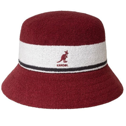 cranberry red towelling  Kangol K3326ST Bermuda Stripe Bucket