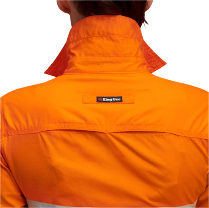 KingGee K44545 Workcool 2 Ladies HiVis Reflective Shirt L/S