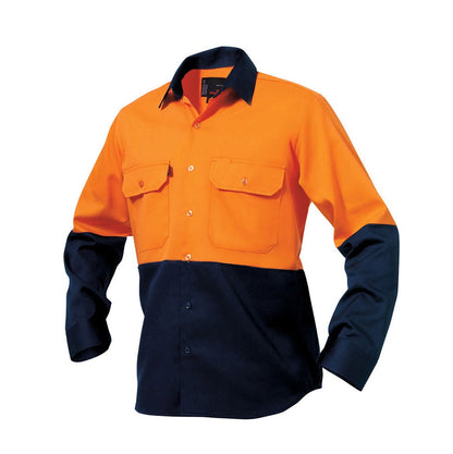 KingGee K54015 HiVis Drill Shirt L/S