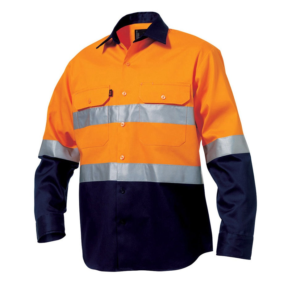 KingGee K54315 Reflective Spliced Drill Shirt Long Sleeve