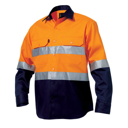 KingGee K54315 Reflective Spliced Drill Shirt Long Sleeve