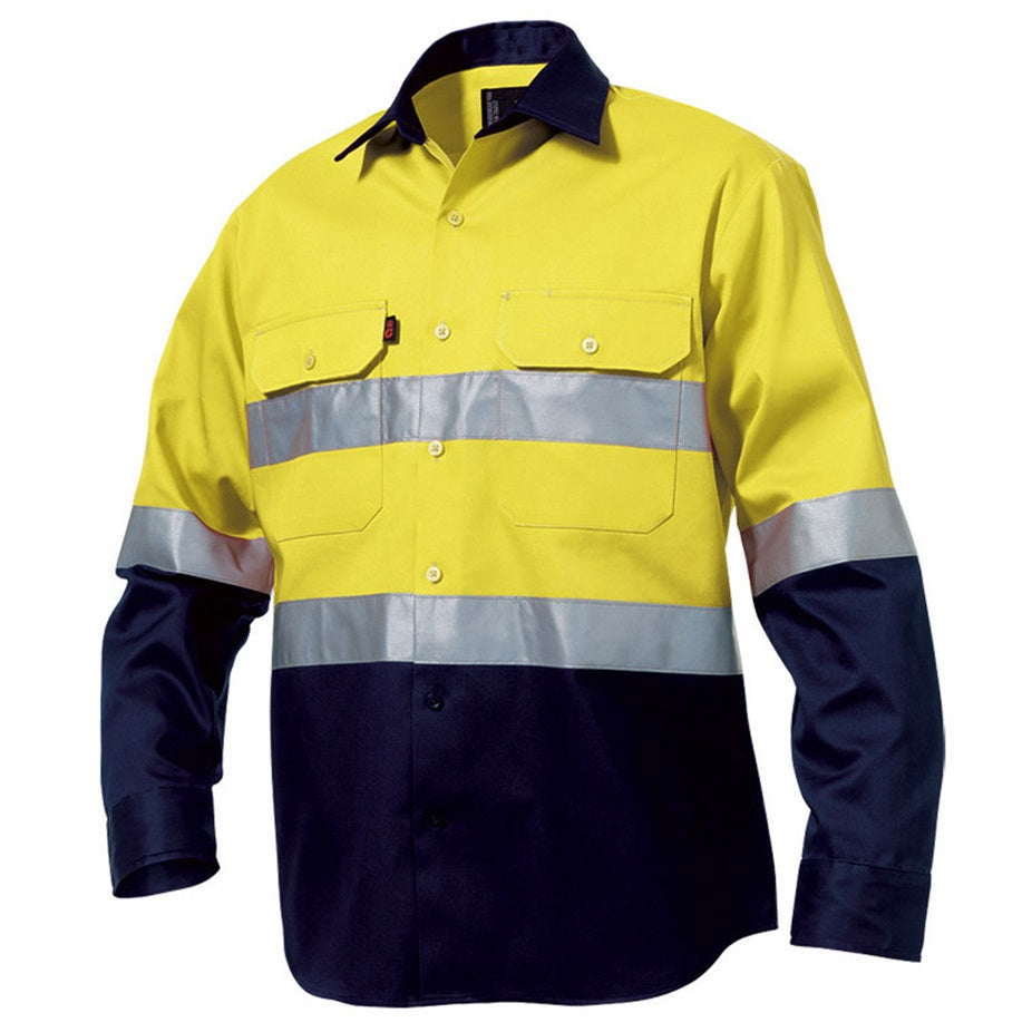 KingGee K54315 Reflective Spliced Drill Shirt Long Sleeve