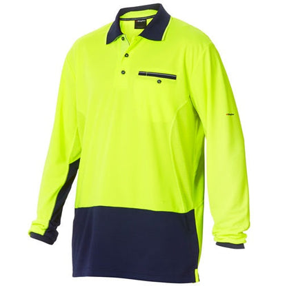 KingGee K54840 Workcool HiVis Spliced Polo L/S