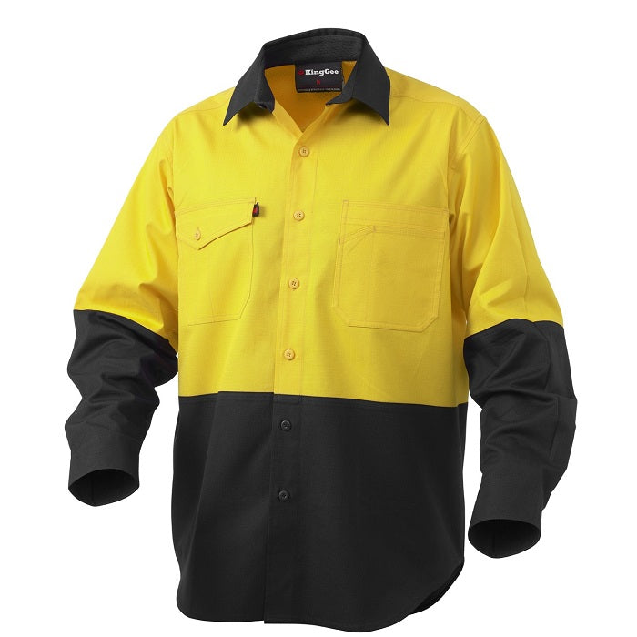 KingGee K54870 Workcool 2 HiVis Reflective Spliced Shirt L/S