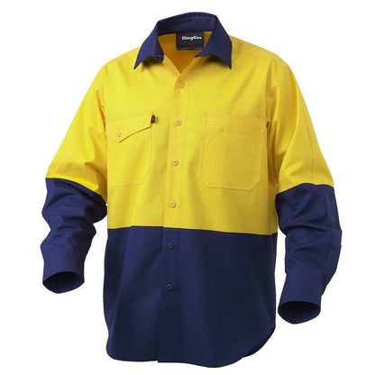 KingGee K54870 Workcool 2 HiVis Reflective Spliced Shirt L/S
