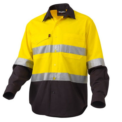 KingGee K54880 Workcool 2 Hi Vis Reflective Spliced Shirt L/S