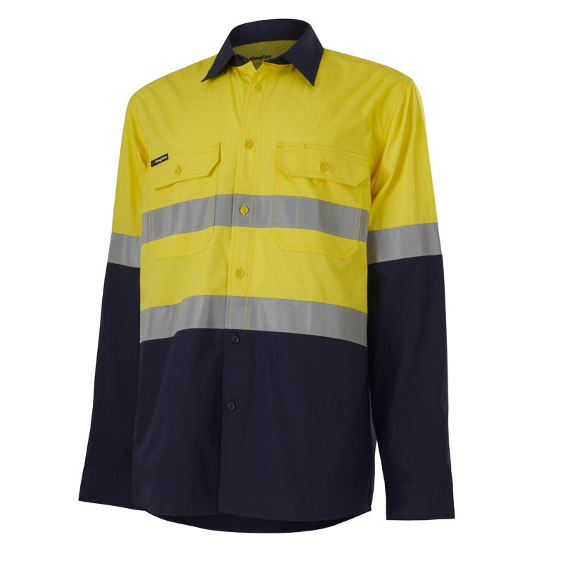 KingGee K54913 Workcool Vented Spliced Shirt Taped Long Sleeve