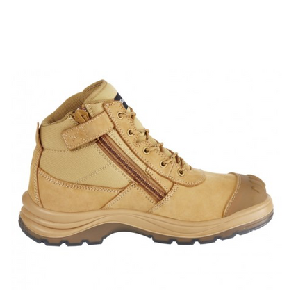 KingGee K27100 Tradie Wheat Zip Side Safety Boot