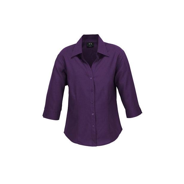 Biz Collection LB3600 Oasis Ladies 3/4 Shirt - Grape - Front View
