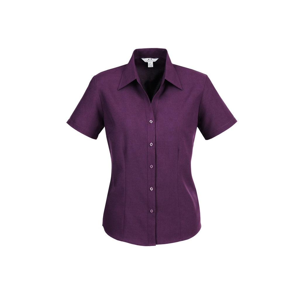 Biz Collection LB3601 Oasis Ladies Short Sleeve Shirt - Grape - Front View