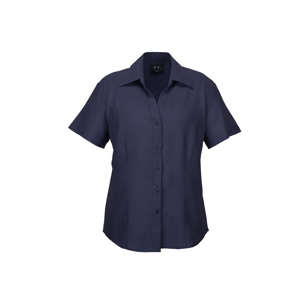 Biz Collection LB3601 Oasis Ladies Short Sleeve Shirt - Navy - Back View