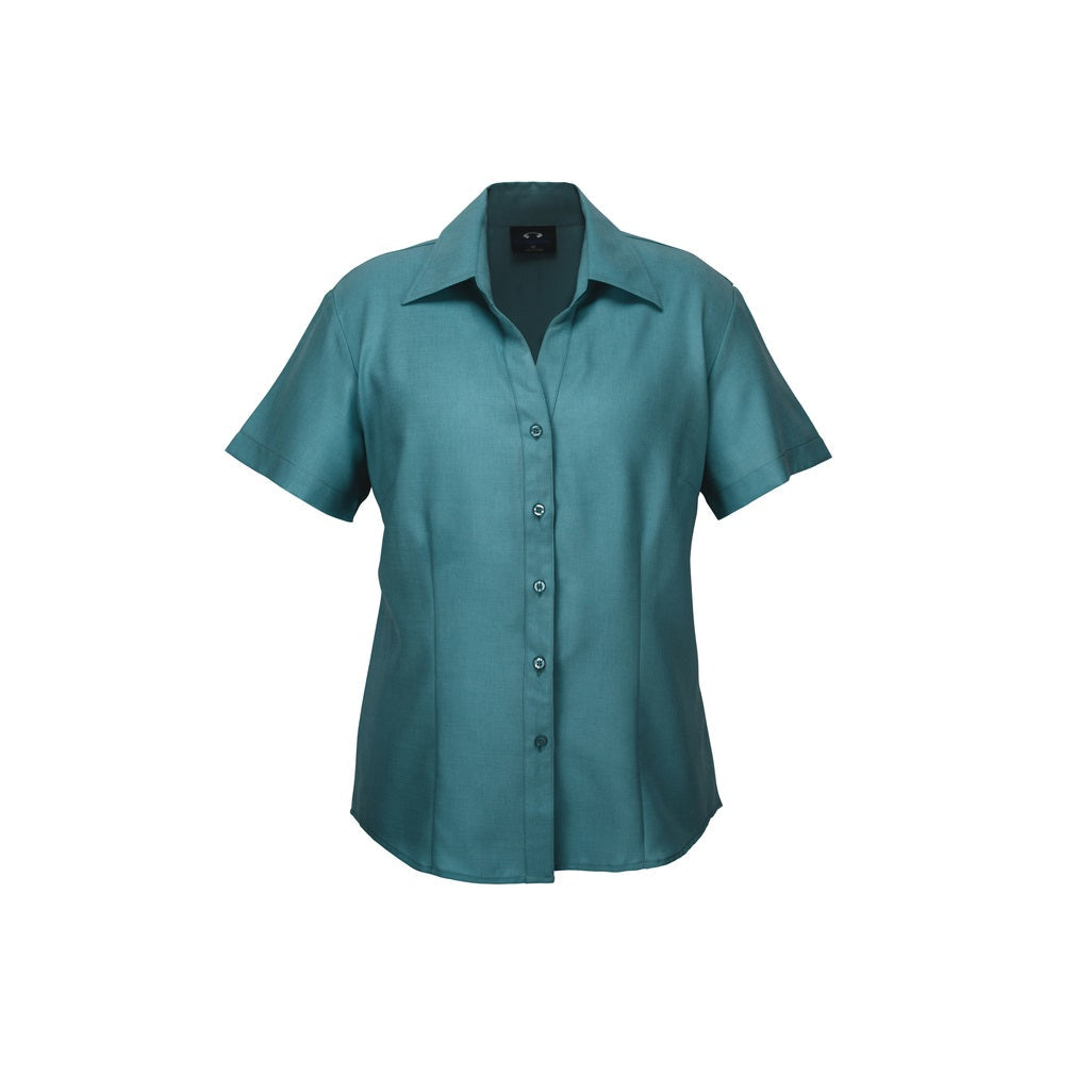 Biz Collection LB3601 Oasis Ladies Short Sleeve Shirt - Teal - Front View
