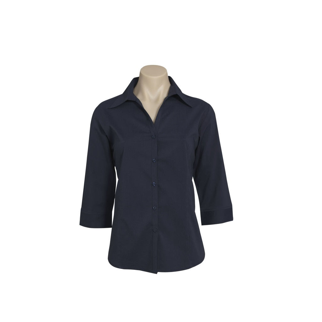 Biz Collection LB7300 Metro Ladies 3/4 Shirt - Navy - Alternative Front View