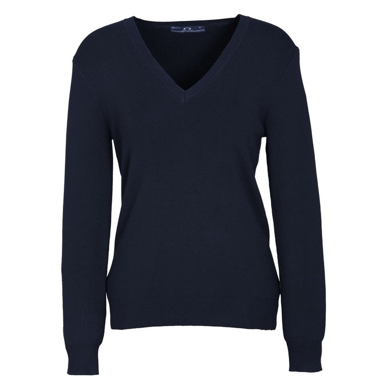 Biz Collection LP3506 Ladies V-Neck Knit Pullover - Navy colour, Front view
