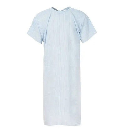 Medi8 M81700 Seersucker Gown with Shoulder Studs