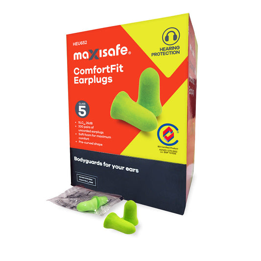 Maxisafe HEU652 ComfortFit Bell Shaped Earplugs Uncorded - Class