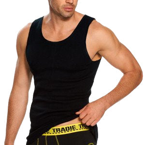Tradie MJ1082HC Singlet - Black - Front View
