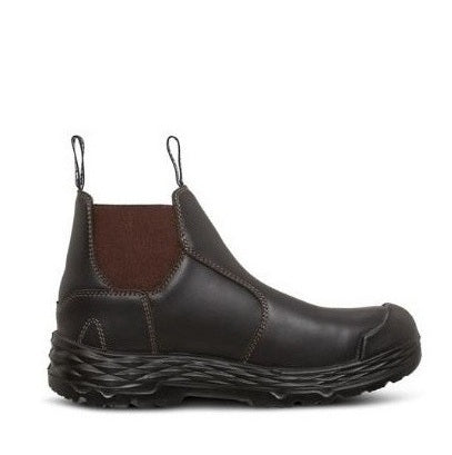 Brown Leather elastic sided Mack MK0CRUISE Zero II Slip-On Non Safety Boots with scuff cap