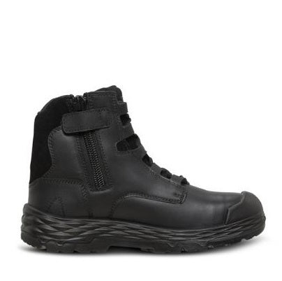 Black Leather Slip Resistant coloured Mack MK0FORCEZ Force Zip-Up Safety Work Boots heat resistant