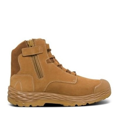 Mack MK0FORCEZ Force Zip-Up Safety Boots - Wheat - Zip Side View