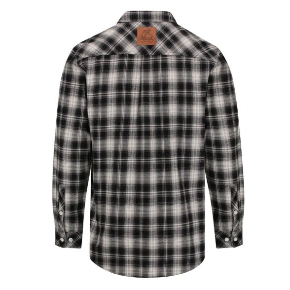 grey and black warm Mack MKSW26022 Mens Cotton Flannelette Plaid Shirt 190gsm