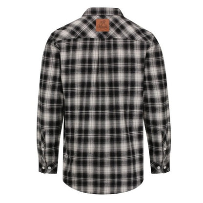 grey and black warm Mack MKSW26022 Mens Cotton Flannelette Plaid Shirt 190gsm