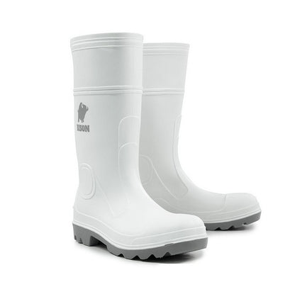 Bison MOHAWKWGY PVC/Nitrile Food Industry Safety Gumboot White/Grey