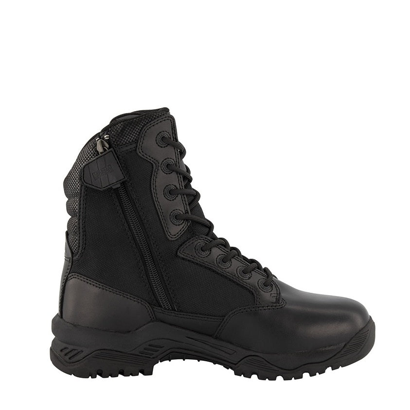 Black tactical boot with a zipper Magnum MSF860 Strike Force 8.0 SZ CT Womens Composite Safety Boots
