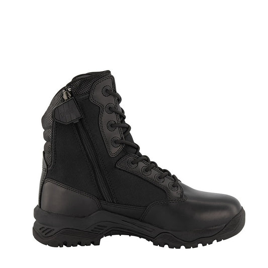 Black tactical boot with a zipper Magnum MSF860 Strike Force 8.0 SZ CT Womens Composite Safety Boots