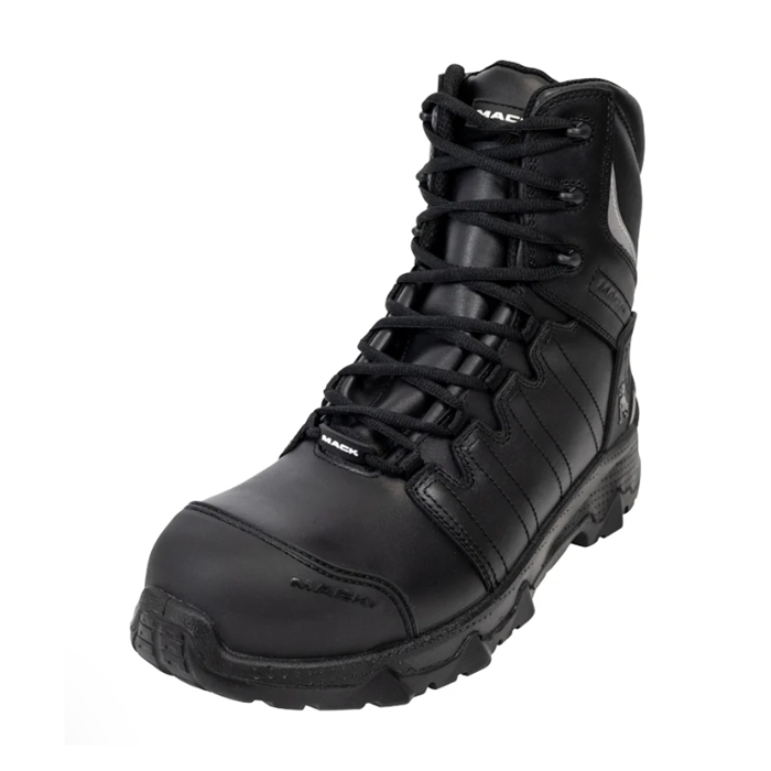 Mack MKTERRP2Z Terrapro Zip 2.0 Safety Boots, airport friendly composite toe, rugged sole, heavy duty work site boot, front angle view
