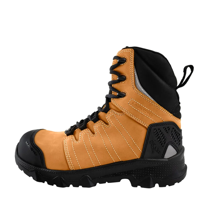 Mens high top, penetration resistant, zip sided, honey beige and black coloured Mack MKTERRP2Z Terrapro Zip 2.0 Safety Boots side view