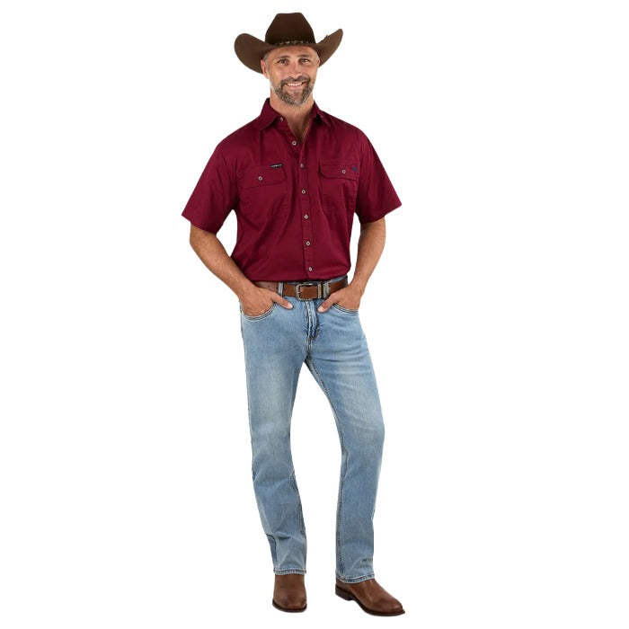 Ringers Western 118110004 Lake Argyle Mens Short Sleeve Full Button Work Shirt