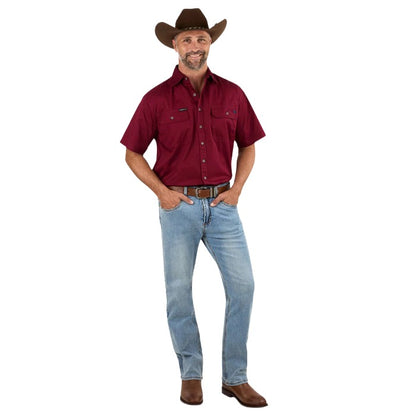 Ringers Western 118110004 Lake Argyle Mens Short Sleeve Full Button Work Shirt