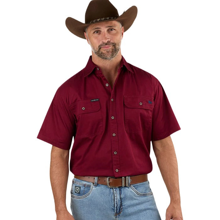 Ringers Western 118110004 Lake Argyle Mens Short Sleeve Full Button Work Shirt