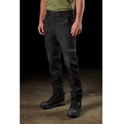 Mens FXD WP-5 Lightweight Stretch Work cargo Pant - Black - Lifestyle Angled View