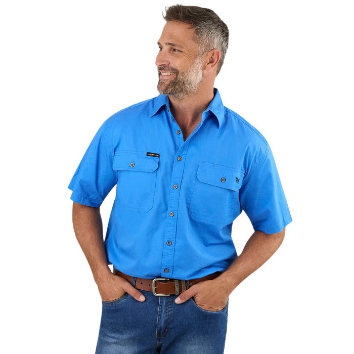 Ringers Western 118110004 Lake Argyle Mens Short Sleeve Full Button Work Shirt