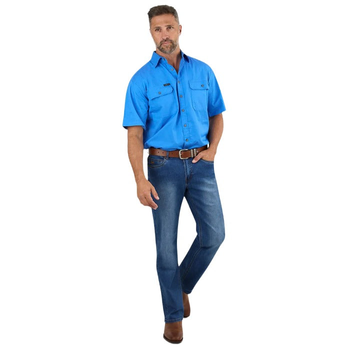 Ringers Western 118110004 Lake Argyle Mens Short Sleeve Full Button Work Shirt