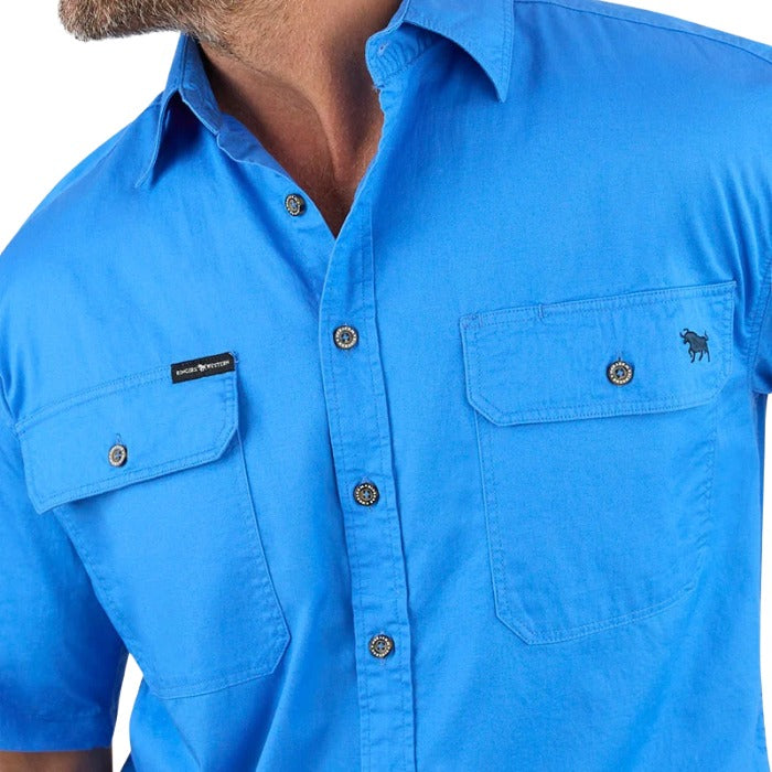 Ringers Western 118110004 Lake Argyle Mens Short Sleeve Full Button Work Shirt