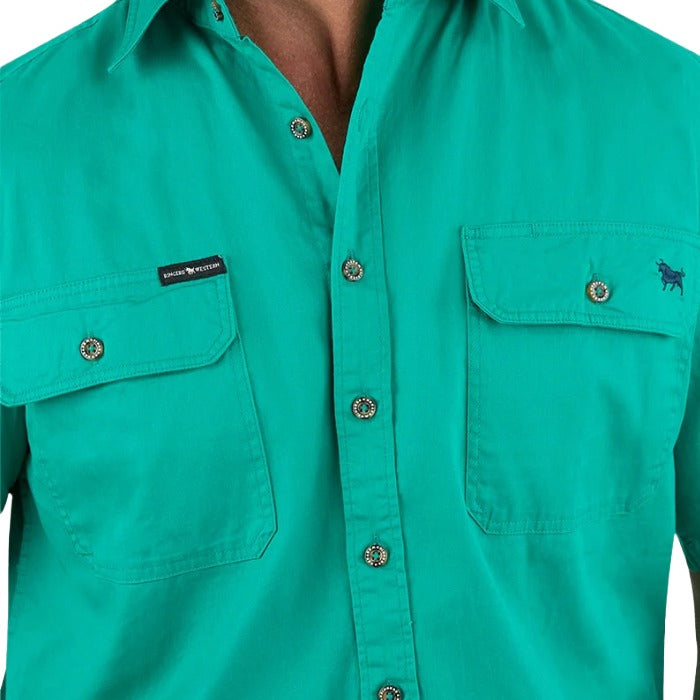 Ringers Western 118110004 Lake Argyle Mens Short Sleeve Full Button Work Shirt