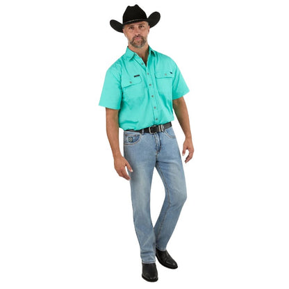 Ringers Western 118110004 Lake Argyle Mens Short Sleeve Full Button Work Shirt