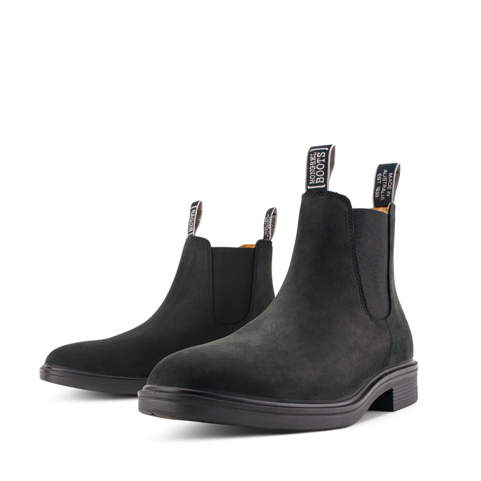 Unisex premium quality, extra comfort, Mongrel 805022 Black Nubuck Non-Safety Riding Boots front pair view