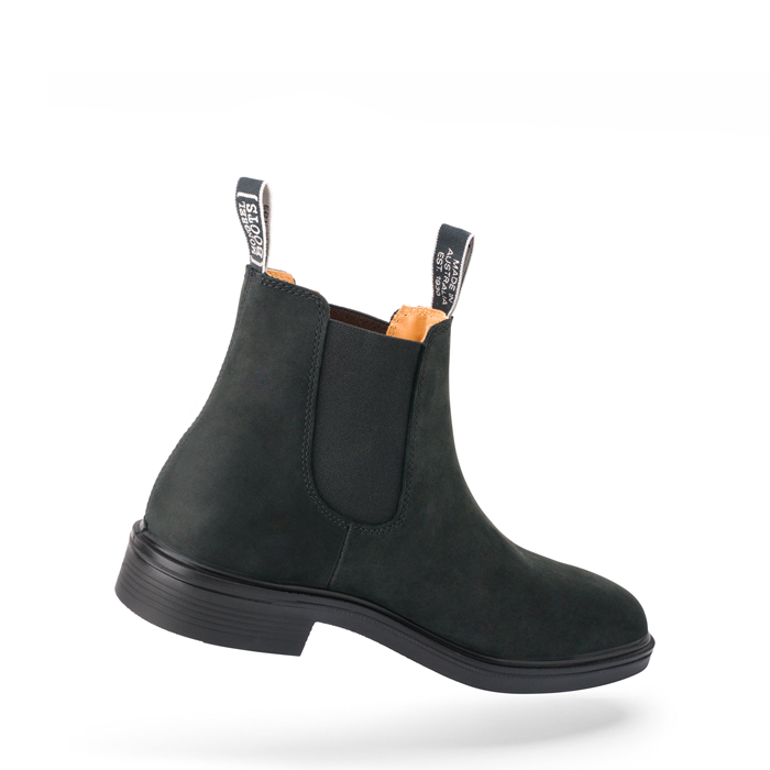 Unisex slip on, specific riding heel, Mongrel 805022 Black Nubuck Non-Safety Riding Boots Rear Side Angle view