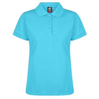 Aussie Pacific N2314 Lachlan Ladies Polo - Colour Cyan - Front view