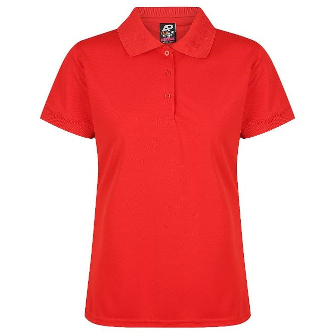 Aussie Pacific N2314 Lachlan Ladies Polo - Red - Front View