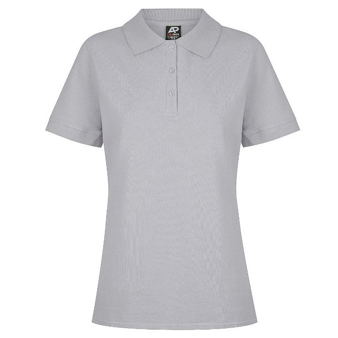 Aussie Pacific N2315 Ladies Claremont Polo - Silver - Front View