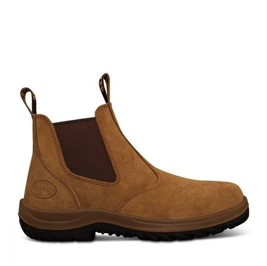 Leather ankle boot Oliver 34-624 Beige Elastic Sided Safety Boot